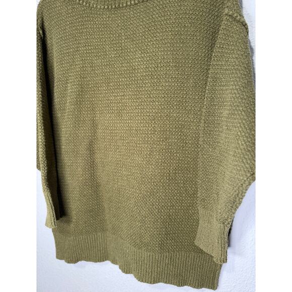 Free People Sweater Knit Cozy Mock Neck Army Green Womens XS - Picture 2 of 10